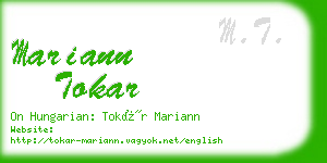 mariann tokar business card